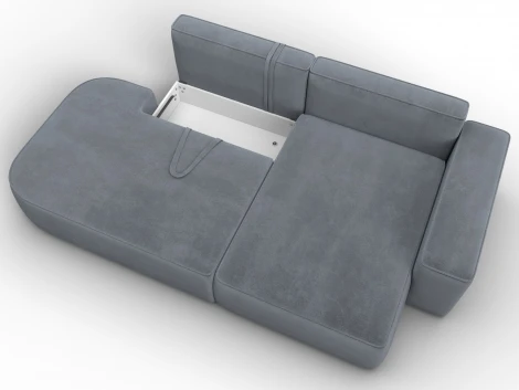 Диван угловой Лига-065 угол правый (ДСП/Пластик/Велюр/Серый) Лига Диванов 129809