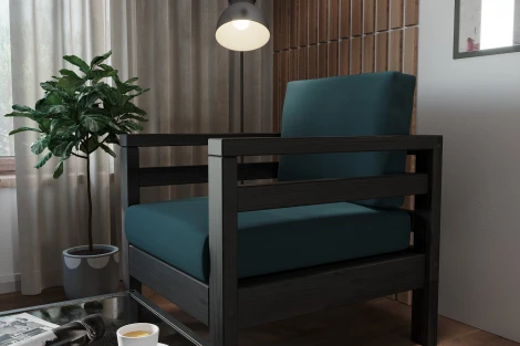 Кресло Arsko Домино венге велюр голубой