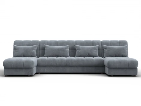 Диван П-образный Лига-116 НПБ (ДСП,ЛДСП,Велюр/Серый) Лига Диванов 137312