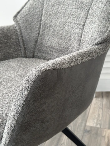 Стул BREVIS 180 град. поворот. XD841-16 Серый, букле/ GINO-457 Серый, ткань/ Черный, ®DISAUR