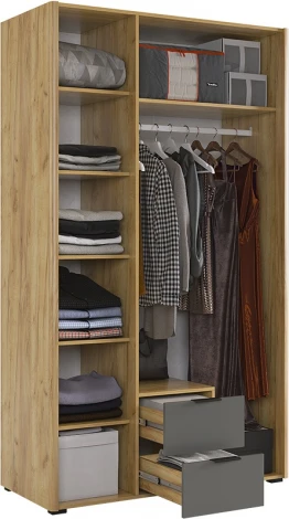 Адам Шкаф трехдверный, цвет дуб крафт золотой/графит Mebelson (арт.MSA-04.2564)