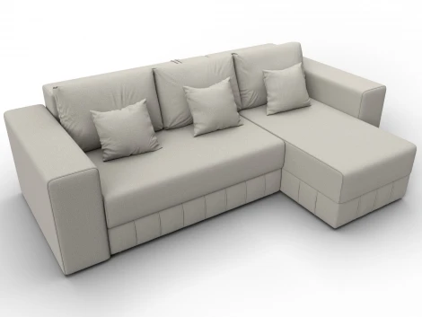 Диван угловой Лига-076 угол универсальный (ДСП/Пластик/Рогожка/Бежевый) Лига Диванов 129835