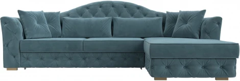 Диван угловой Артис правый угол (Бирюзовый/Велюр) Лига Диванов арт.121583