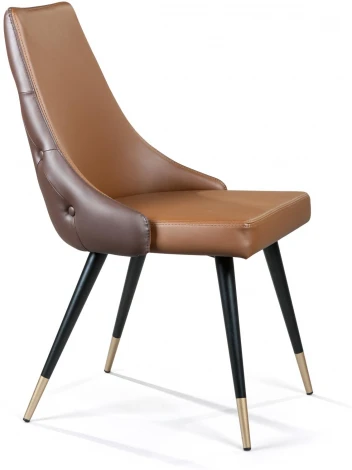 Стул Lucas, экокожа коричневый, золотистый декор на ножках Top Concept LUCAS 2000000000299