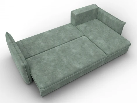Диван угловой Лига-100 НПБ угол универсальный (ДСП,Фанера/Пластик/Велюр/Зеленый) Лига Диванов 133660
