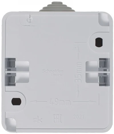 Розетка накладная с заземлением, шторками и крышкой (белый) IP44 Systeme Electric Этюд PA16-044B