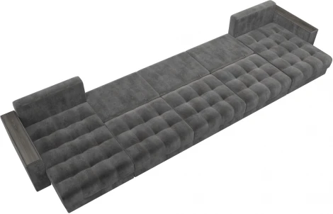 Диван П-образный с декором Лига-049 НПБ Мегалонг Лига Диванов (Велюр) арт.128542