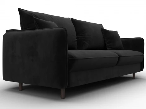 Диван прямой Лига-064 НПБ (ДСП/Дерево/Велюр/Черный) Лига Диванов 134780