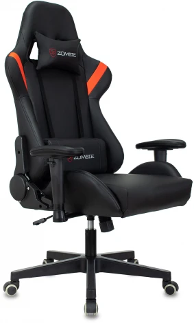 Кресло игровое Zombie Formula черный/красный эко.кожа крестов. пластик черный RED