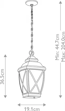 Подвесной уличный светильник Kichler KL-TANGIER8-M (220V, на цепи, IP44)