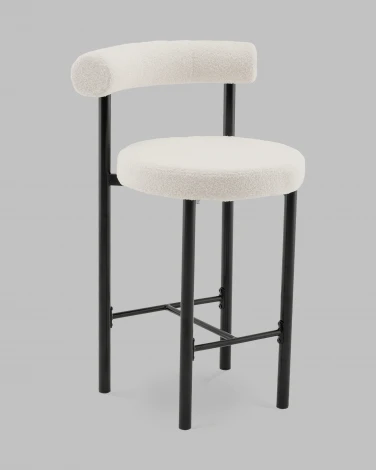 Стул полубарный Флорео букле молочный Stool Group арт.УТ000041334