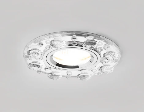 Встраиваемый точечный светильник Ambrella Хрусталь Зеркальный K225 CH