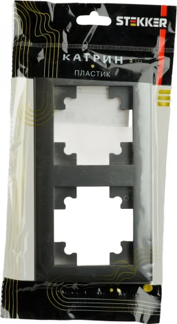 Рамка на 2 поста (графит) Stekker Катрин 39808