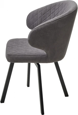 Стул M-City ХИЛТОН 360 град., цвет B28 Темно-серый, велюр / черный каркас