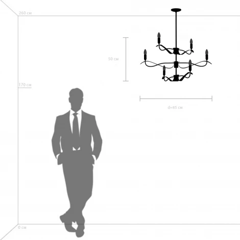 Подвесная люстра ярусная на штанге Ragno 733263 (220V)