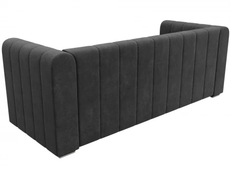 Диван прямой Лига-073 (ДСП,Фанера/Пластик/Велюр/Темно-серый) Лига Диванов 129986