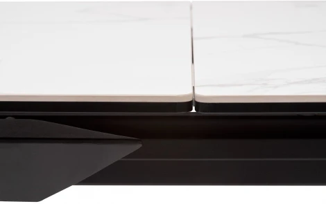 Стол CREMONA 140 MATTE STATUARIO Белый мрамор матовый, керамика/ черный каркас М-City