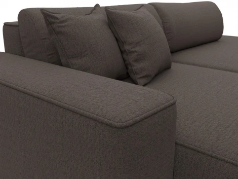 Диван угловой Лига-065 БП угол левый (ДСП,Рогожка/Коричневый) Лига Диванов 134784L