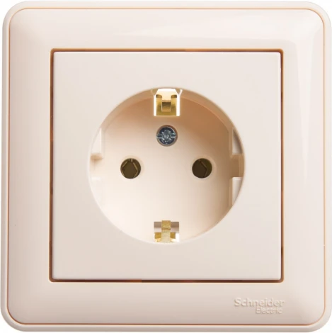 Розетка встраиваемая с заземлением (слоновая кость) Systeme Electric W59 RS16-154-28