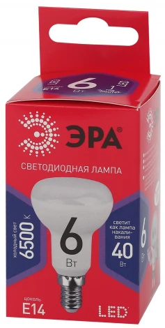 Лампочка светодиодная E14 6W ЭРА LED R50-6W-865-E14 R