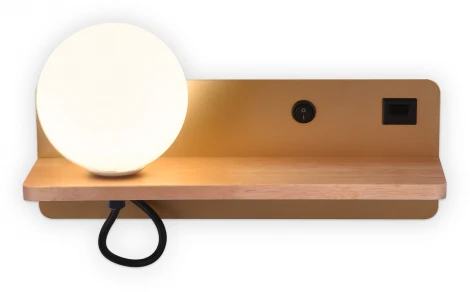 Бра с полкой с usb Ambrella Wallers FW520 (220V, выключатель, шар)