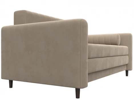 Диван прямой Лига-070 (ЛДСП,Брус,Фанера/Дерево/Велюр/Бежевый) Лига Диванов 129743
