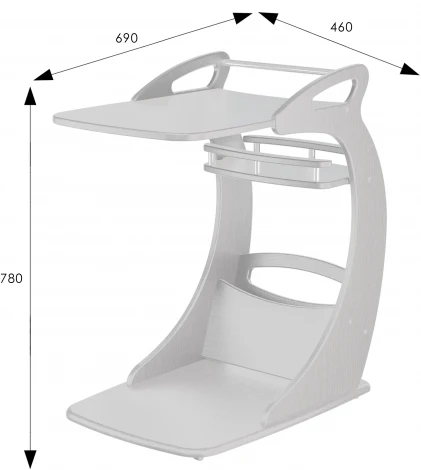 Стол подкатной Фаворит молочный дуб Л от фабрики Mebelik