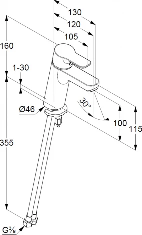 Смеситель Kludi Pure&Easy 372920565 для раковины