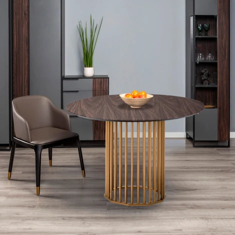 Стол обеденный Patrik д.110 Американский орех /Золото