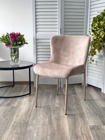 Стул M-City MATTEO Beige color-021, велюр / золотой