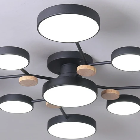 Потолочная люстра на штанге Gamma D98 Black Imperiumloft Gamma01 (223769-23) (LED, 220V, пульт управления, круглые)