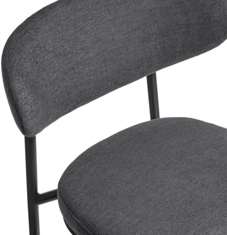 Стул Bradexhome Lucas 2 серый шенилл с чёрными ножками