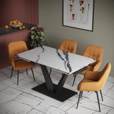 Стол раскладной Malibu (140+40+40), керамика глянцевая Cold Jade Top Concept арт.21356