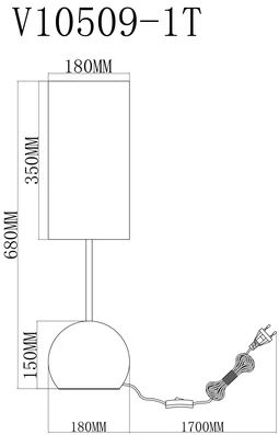 Интерьерная настольная лампа с выключателем Moderli Flint V10509-1T