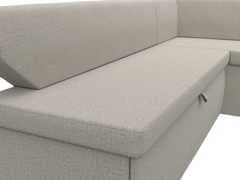 Диван кухонный угловой Омура правый угол (Бежевый/Рогожка) Лига Диванов арт.125895