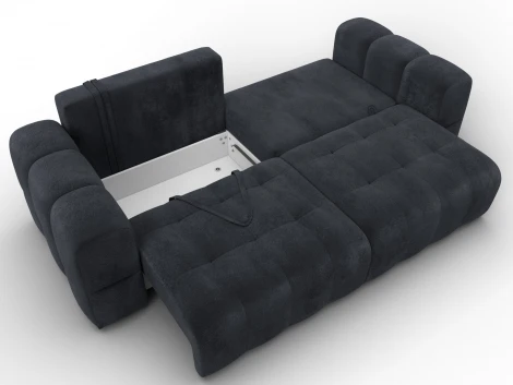 Диван прямой Лига-110 НПБ (ДВП,ДСП,ЛДСП,Брус,Фанера,Велюр/Темно-серый) Лига Диванов 136513