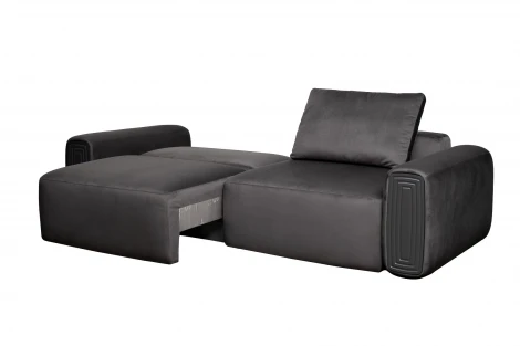 Диван трехместный Turin(2 секции) с мех т.серый велюр Colt1003 255*120**68см Garda Decor