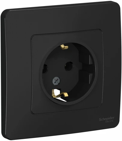 Розетка встраиваемая с заземлением (антрацит) Systeme Electric Blanca BLNRS001016