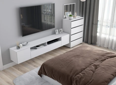 ТВ-тумба Woodville Валенсия белый текстурный 536239