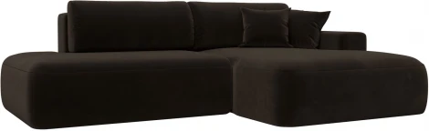 Диван угловой Лига-036 НПБ Модерн правый угол (Коричневый/Микровельвет) Лига Диванов арт.121400