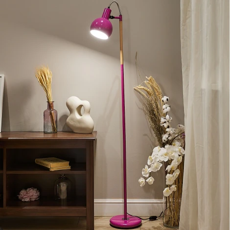 Торшер с регулировкой наклона, розовый Uniel UML-T702 E14 PINK