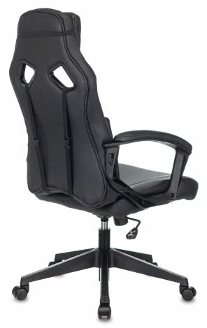 Кресло игровое Zombie DRIVER черный/голубой эко.кожа с подголов. крестовина пластик