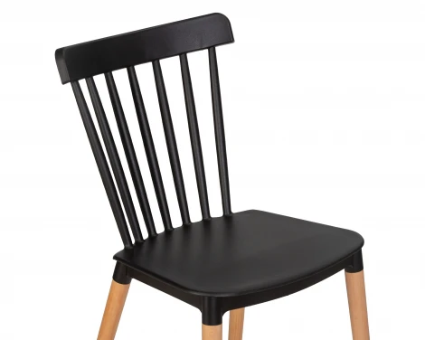 Стул обеденный THEO (ножки светлый бук, цвет черный (B-03))