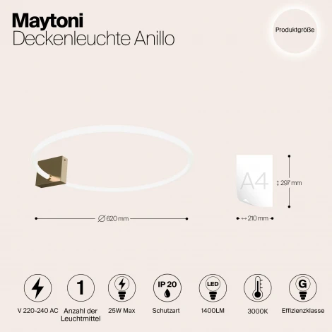 Потолочная люстра Maytoni Anillo MOD315CL-L25G3K