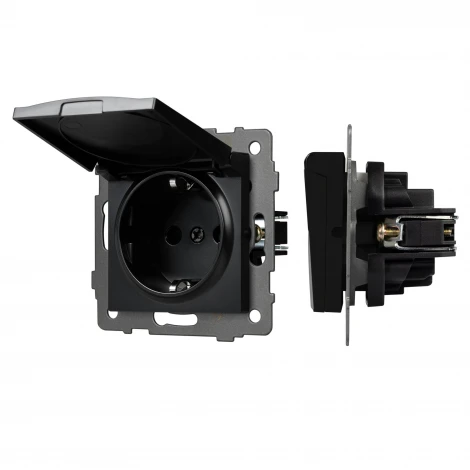 Механизм розетки влагозащищённый SCT-MCP-PL-BK-V (250V, 16A) (Arlight) 049835