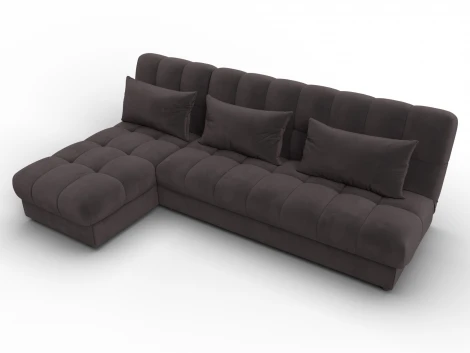 Диван угловой Лига-116 НПБ угол левый (ДСП,ЛДСП,Велюр/Коричневый) Лига Диванов 136955L