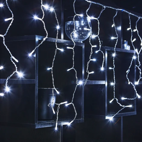 Бахрома светодиодная с эффектом мерцания, 25м. соединяемая, 440 светодиодов, белый свет Uniel ULD-B25006-440/TTK WHITE IP44