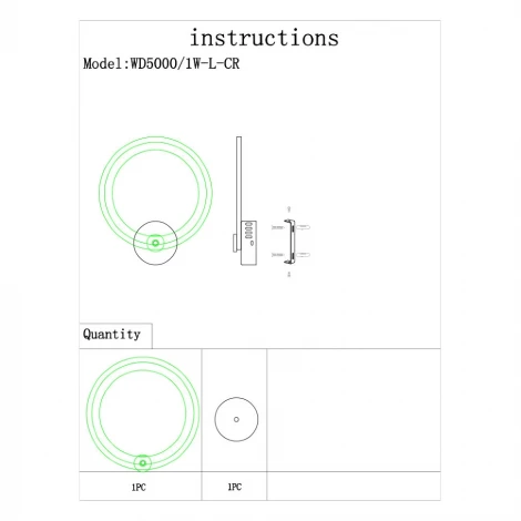 Бра Wedo Light Merano WD5000/1W-L-CR