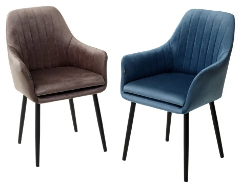 Стул Роден Blitz 19 Пепельно-синий, велюр/ черный каркас