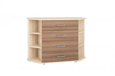 Комод ТЭКС угловой Катрин 7, ясень шимо/дуб сонома